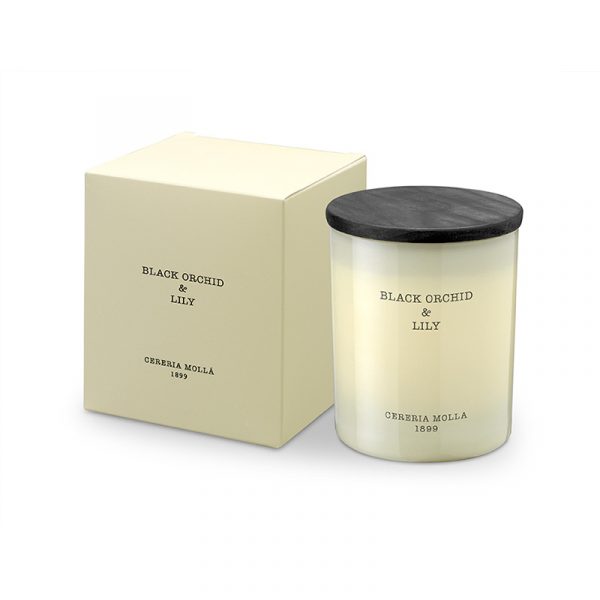 Black Orchid & Lily Vela Vaso cristal 230 Grs